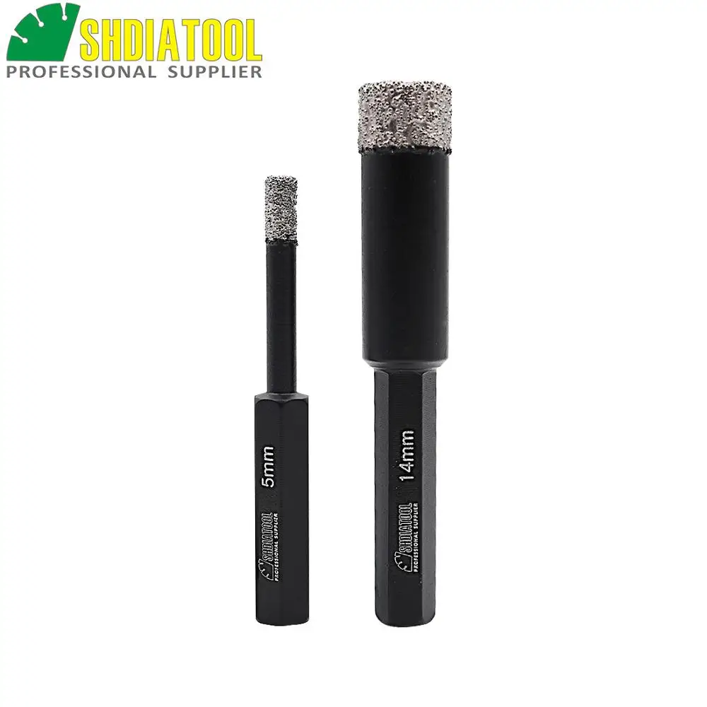 DIATOOL 3ชิ้น(6 + 8 + 10มิลลิเมตร)สูญญากาศBrazedบิตเพชรเจาะสำหรับหิน,พอร์ซเลน/กระเบื้องก่ออิฐ, Hex S Hank,แห้งดอกสว่าน