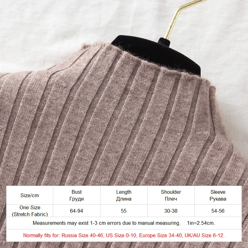 Woman Sweaters 2023 Autumn Winter Ribbed Knitted Sweater Women Pullover Mock Neck Long Sleeve Solid Casual Knitwear Tops Clothes