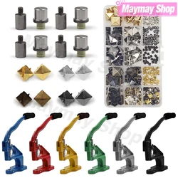 Claw Pyramid Square Rivet Kits Mold Hand Press Machine Spike Studs Spots Nailhead For DIY Leathercraft Shoes Clothing Bag Parts