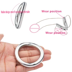 Metal Cock Ring Penis Bondage Lock Cock Ring Heavy Duty Male Metal Ball Scrotum Stretcher Delay Ejaculation BDSM Sex Toy Men 18