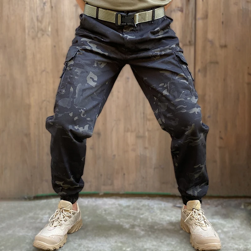 Mege-Pantalones tácticos de camuflaje para hombre, ropa de calle, Cargo, trabajo, urbano, informal