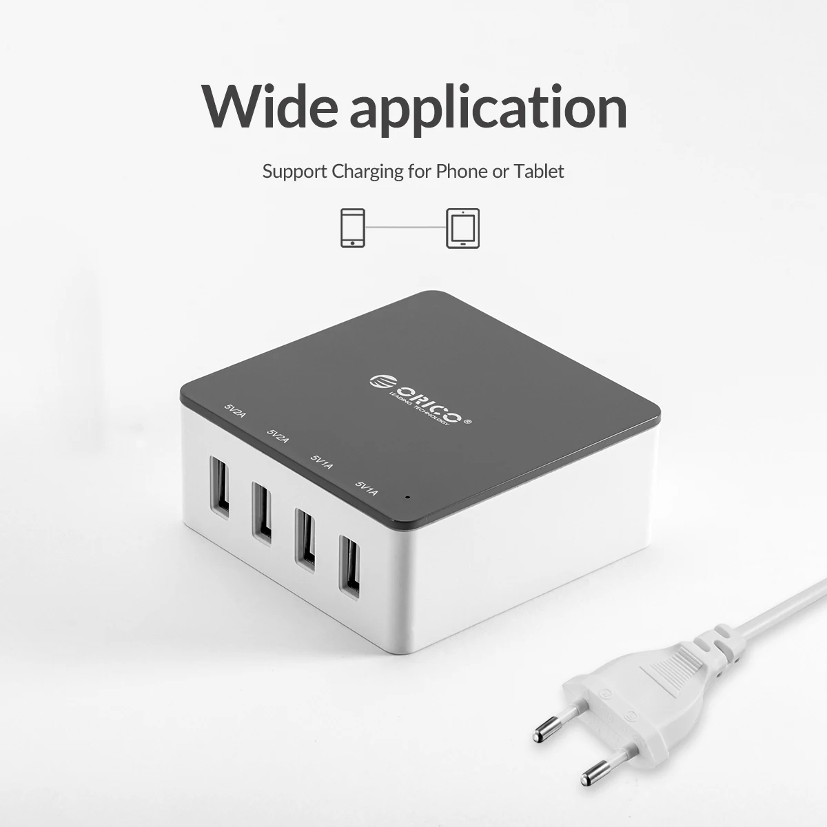 شاحن USB 4 منافذ من ORICO بسعر منخفض للغاية قابس أمريكي عالمي لسطح المكتب محول طاقة 5 فولت 6A خرج 30 واط لهاتف سامسونج آيفون وهواوي