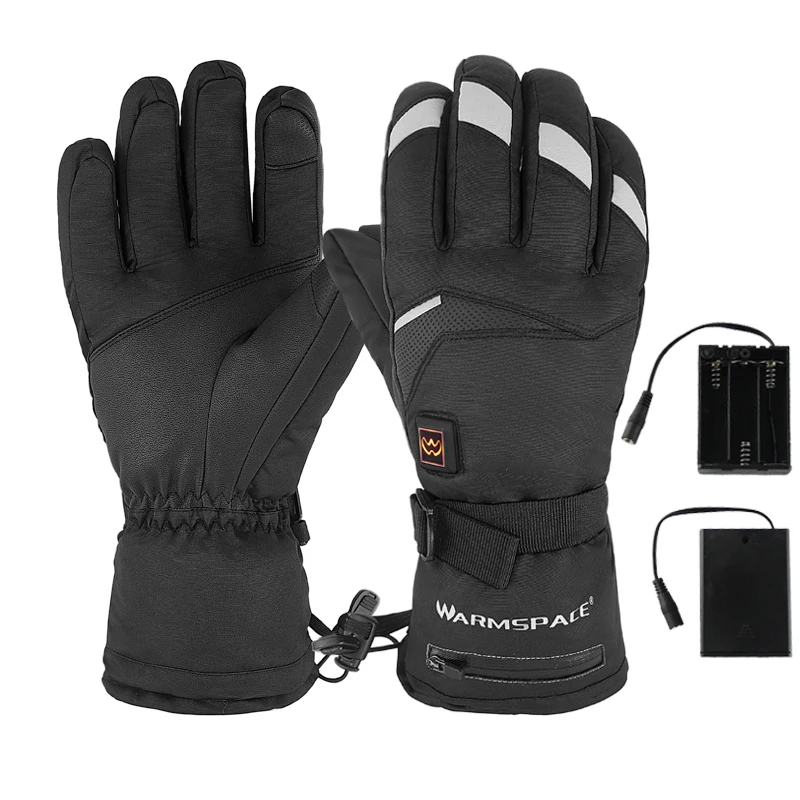 

WARMSPACE electric heated ski gloves with battery box intelligent temperature control keep warm in winter