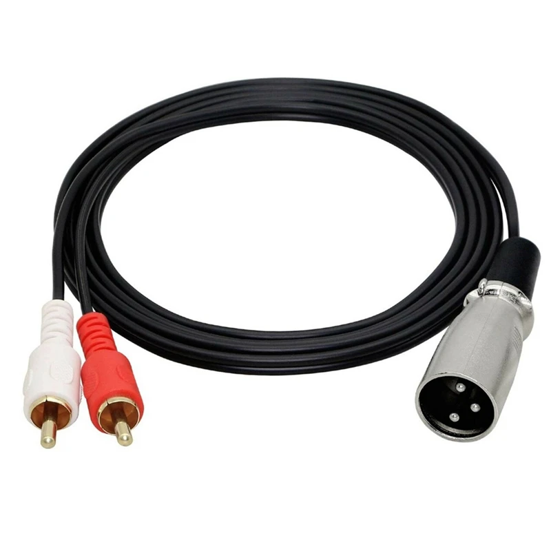 Audio kabel RCA męski na 2 XLR 3 Pin mężczyzna kobieta Cannon wzmacniacz mieszania wtyk AV Speakon kabel Dual XLR na podwójny kabel RCA 1.5M/3M