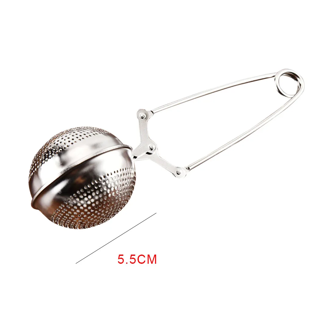 Mesh Snap Ball Loose Leaf Tea Infuser with Handle Stainless Steel Spices Strainer Tea Filter