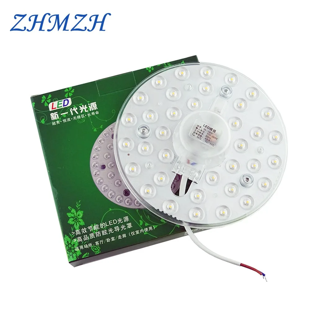 

10Pcs/Lot AC 220V LED Module 12W 18W 24W 36W Round 2835 Integrated Wick Lamp Panel 6000K White Light Source For Ceiling lamp