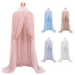 1pc Hanging Fairy Princess Mosquito Net Crown Round Screen Canopy Insect Bed Voile Garden Camping Anti-Mosquito Kids Room Decor