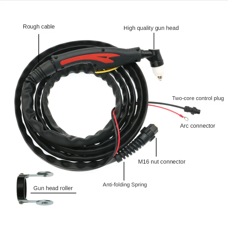 LGK80 100 120 air plasma cutting machine P80A cutting torch pilot arc torch has completed cable connection 4M