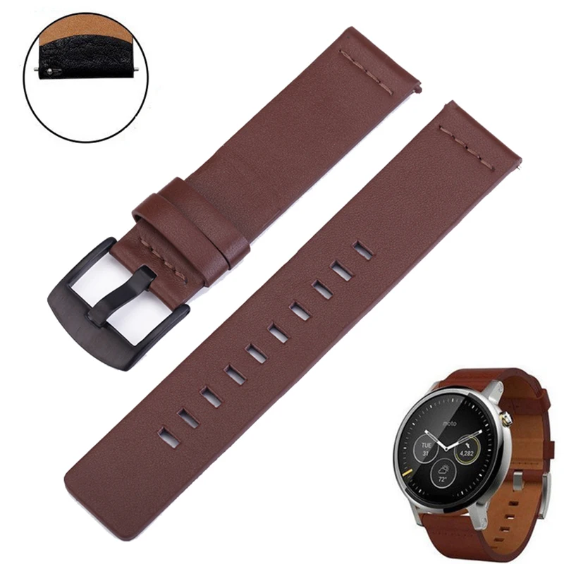 20mm Genuine Leather Watchband For Samsung Galaxy Watch Active 2 Smart Watch 42mm 46mm Strap 20mm 22mm Band Width Watch Band