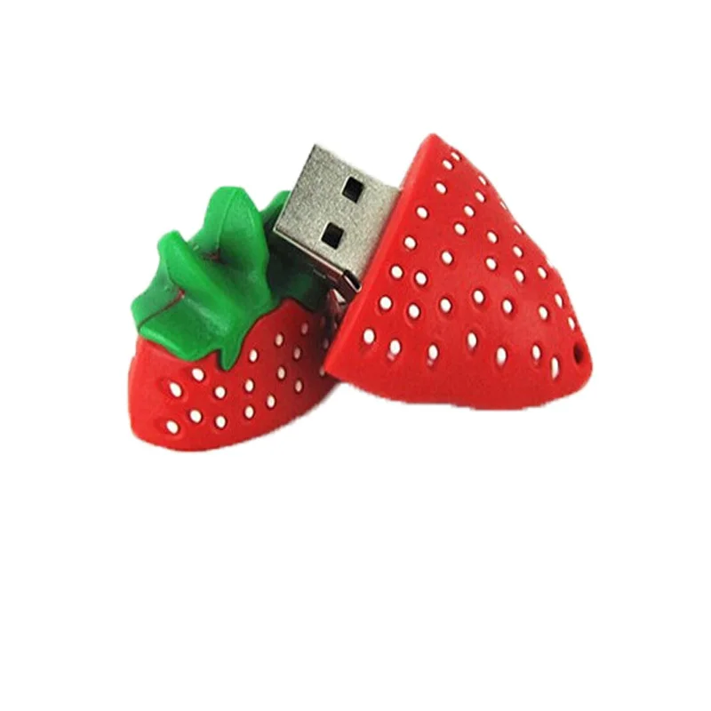 Pendrive USB 2,0 de dibujos animados, Pendrive con forma de fresa, 4GB, 8GB, 16GB, 32GB y 64GB, gran oferta