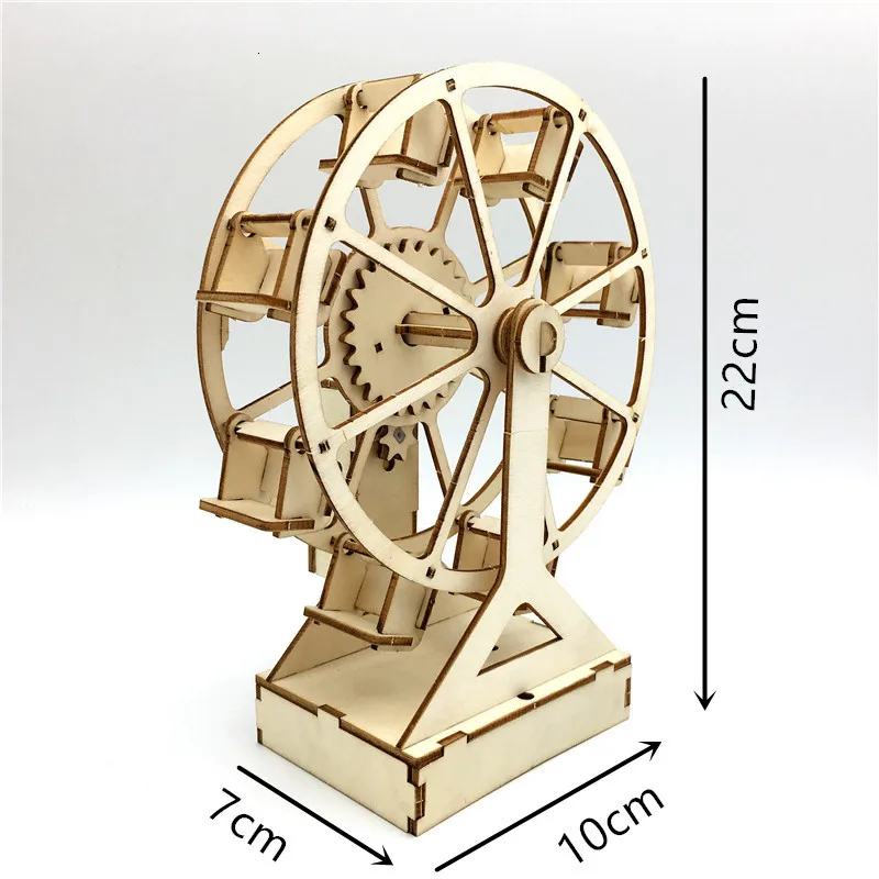 3D DIY Elektrische Handwerk Riesenrad Puzzle Spiel Holz Modell Gebäude Kits Wissenschaft Pädagogisches Spielzeug Für Kinder Kinder Erwachsene Geschenk