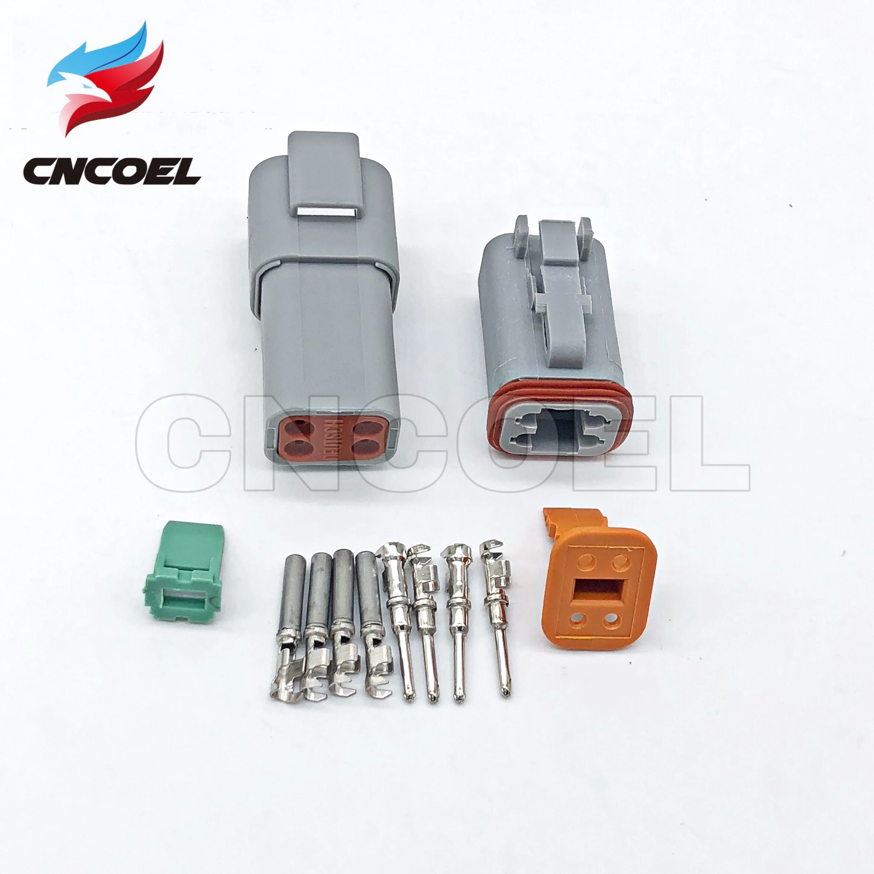 5Sets Deutsch DT 4 Pin DT06-4S/DT04-4P Waterproof Electrical Wire Connector with terminals 22-16AWG Gray/Black