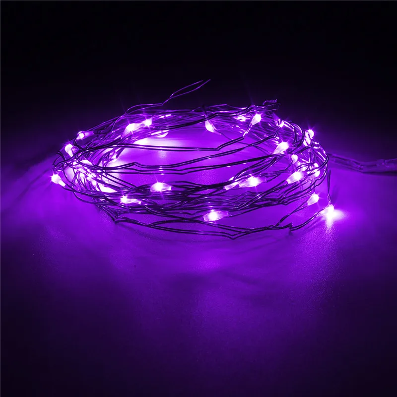 LED String 3M Power Dioperasikan Multicolor Kabel Tembaga Kawat Peri Lampu LED String Pesta Pernikahan Decor Drop Pengiriman