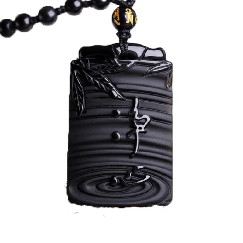 

jade Pendant Natural Obsidian Pendant Jewelry Fine Jewelry Meditation lucky safety Pendant Necklace Jewelry