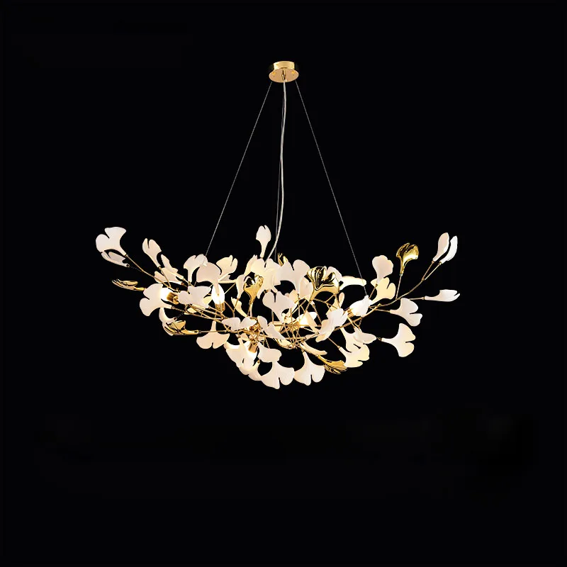 Phube Modern Chandelier Light With Porcelain Leaves Tree Branches Hanging Lamp For Kitchen Island Chrome Hanging Light Fixtures