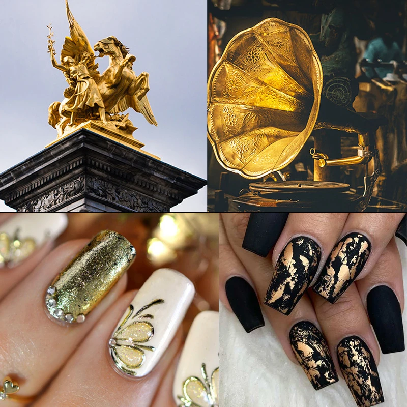 10PCS 24K Gold Foil Gold Sheets for Facial Mask Dessert Nail Decoration Arts Crafts 99% Real Gold Foil Gilding Edible