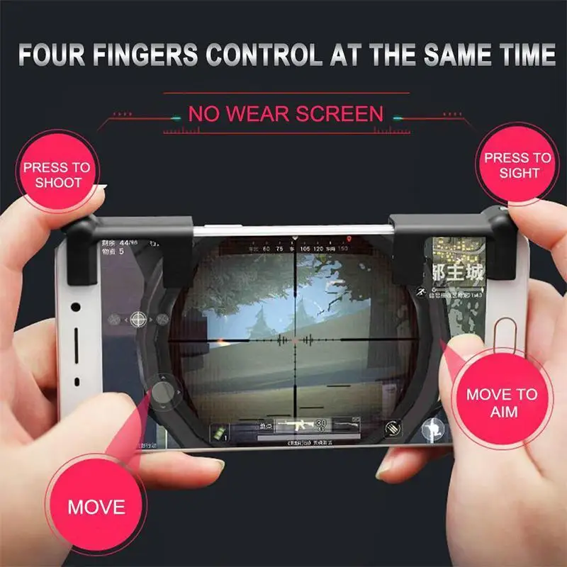 1 คู่โทรศัพท์มือถือเกมปุ่ม Controller และจอยสติ๊ก Survival เกม Grip ทริกเกอร์สำหรับมีด OUT/PUBG/ กฎ