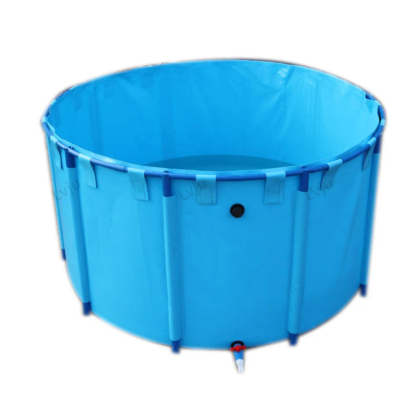 Lvju Collapsible Fish Tank 900 Liter Diameter 120cm x Height 80cm Salt Water Breeding Round Plastic Fish Pond