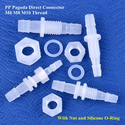 Connecteur Direct pagode en PP M6 ~ M10 à 3 ~ 8mm, Joint torique en Silicone, 5 à 200 pièces