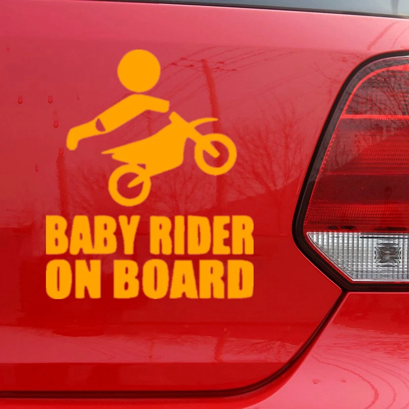 CK20119#15x18cm Baby Rider on Board Funny Vinyl Car Sticker Waterproof Car Decal Stickers on Car Truck Bumper Rear Window view 5