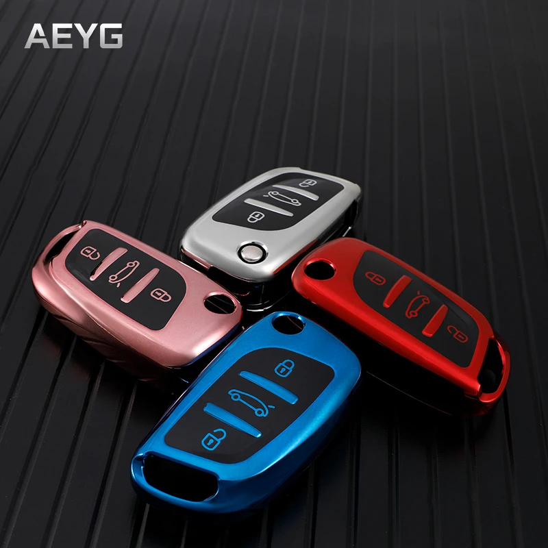 

TPU Car Key Case Cover Shell Fob For Citroen C2 C4 C5 Berlingo Xsara Picasso Peugeot 306 407 807 Partner VA2/HU83 2/3BTN Holder