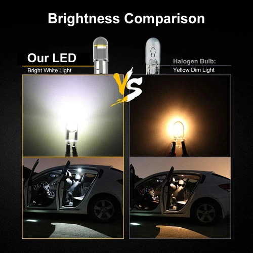 Imagen 2 del producto YHKOMS 194 W5W LED T10 bombillas LED para luces de posición de estacionamiento de coche luces de maletero de cúpula de mapa Interior 12V lámpara blanca para automóvil 6000K