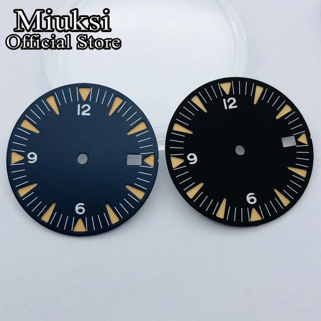 Miuksi 31mm black blue sterile dial luminous fit NH36 NH36 ETA2824 2836 Miyota8205 8215 821A Mingzhu DG2813 3804 PT5000 movement