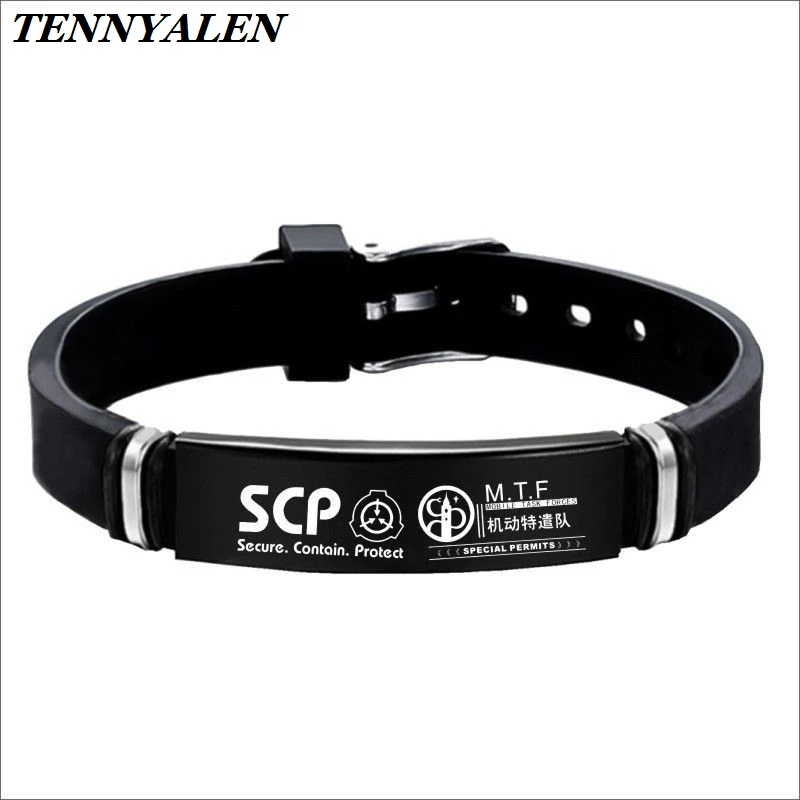 SCP Foundation Urban Horror Legend Monster Siren Head MTF Halloween Cosplay Props Metal Bracelet Men Women COS Bracelet Jewelry