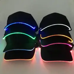 Trendy Light Up Glowing Baseball Hat LED Luminous Hip Hop Rap Cap Dance NightClub Bar Party Props Neon Hiphop Hat Supplies