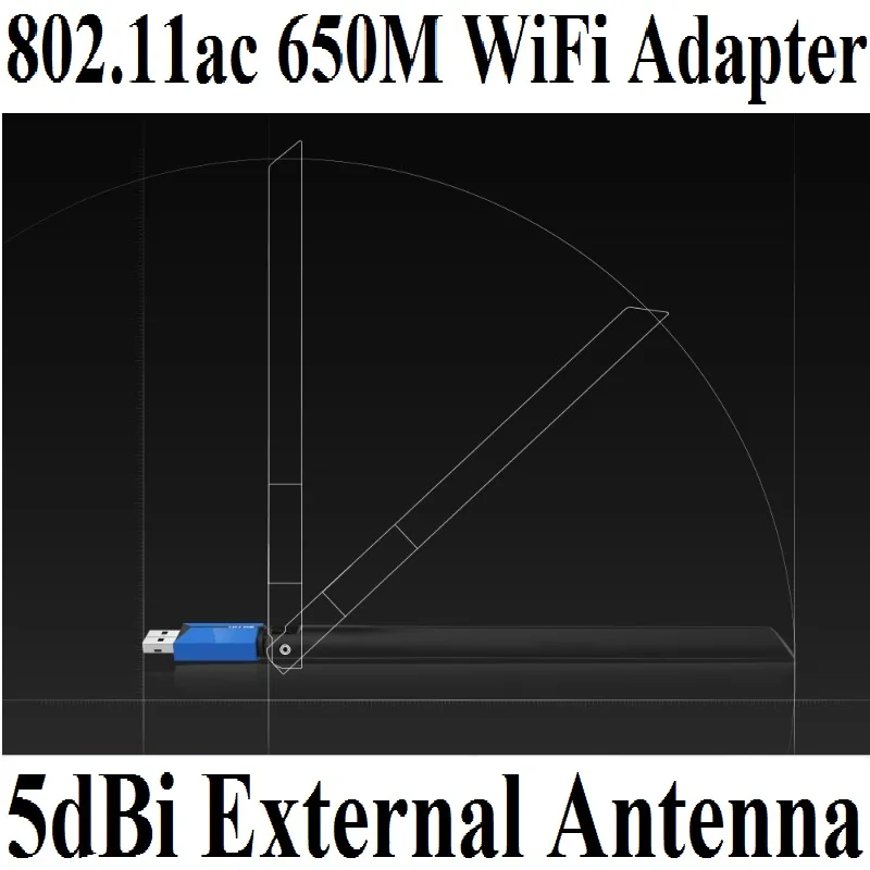 Plug&Play No Need Driver, TP-LINK AC600 Wireless Network Card 11AC 600Mbps Dual Band USB WiFi Adapter with 5dBi External Antenna