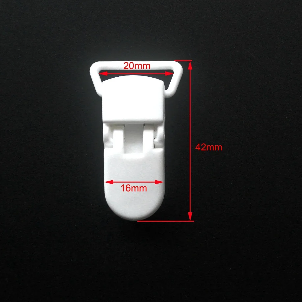 Sutoyuen 40 Stück Hot D-Form Kam Kunststoff-Schnullerclips Kunststoff Baby Schnuller Schnuller Hosenträgerkette Halter Clips für 20 mm Band – Detail 10