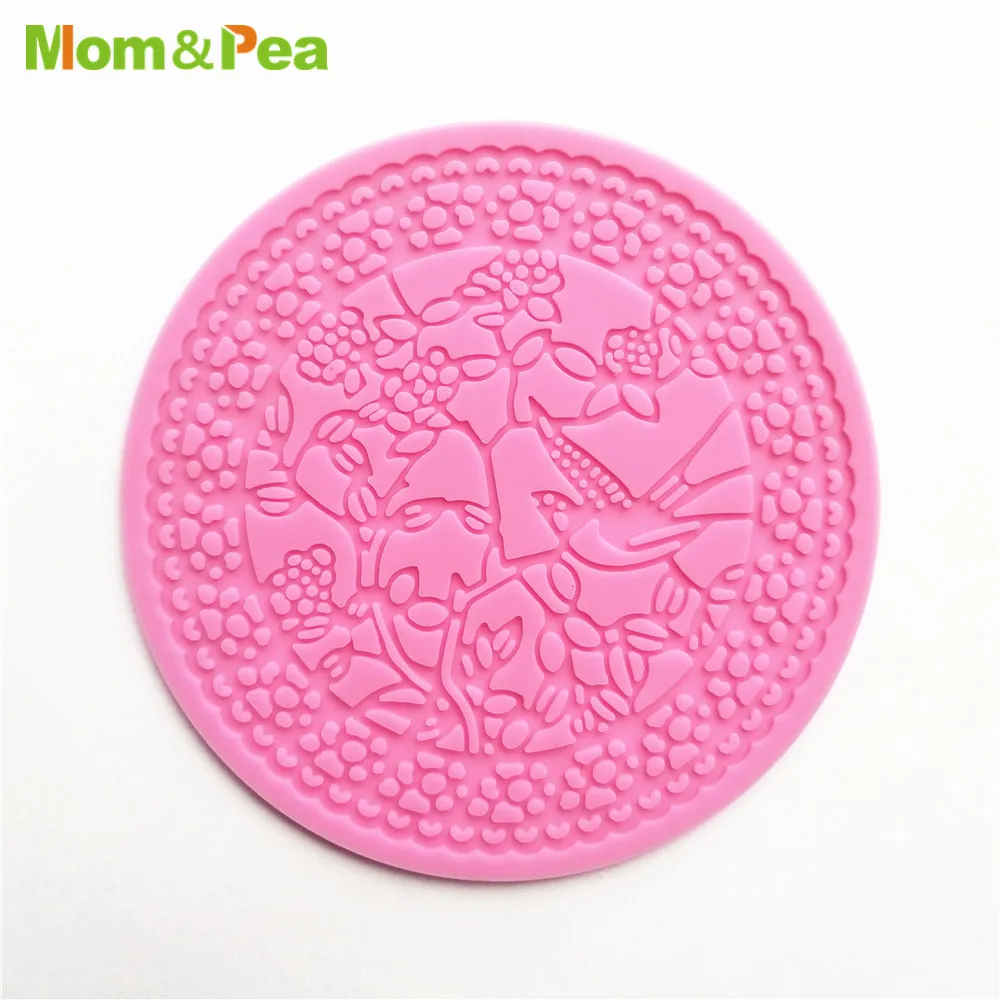 KCL538 Round Lace Pad Silicone Mold Sugar Paste Fondant Cake Decoration 3D Mould