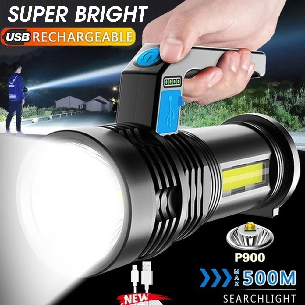Led Searchlight Rechargeable Super Bright Handheld Portable Flashlight Spotlight High Power Rechargeable Led Flashlight
