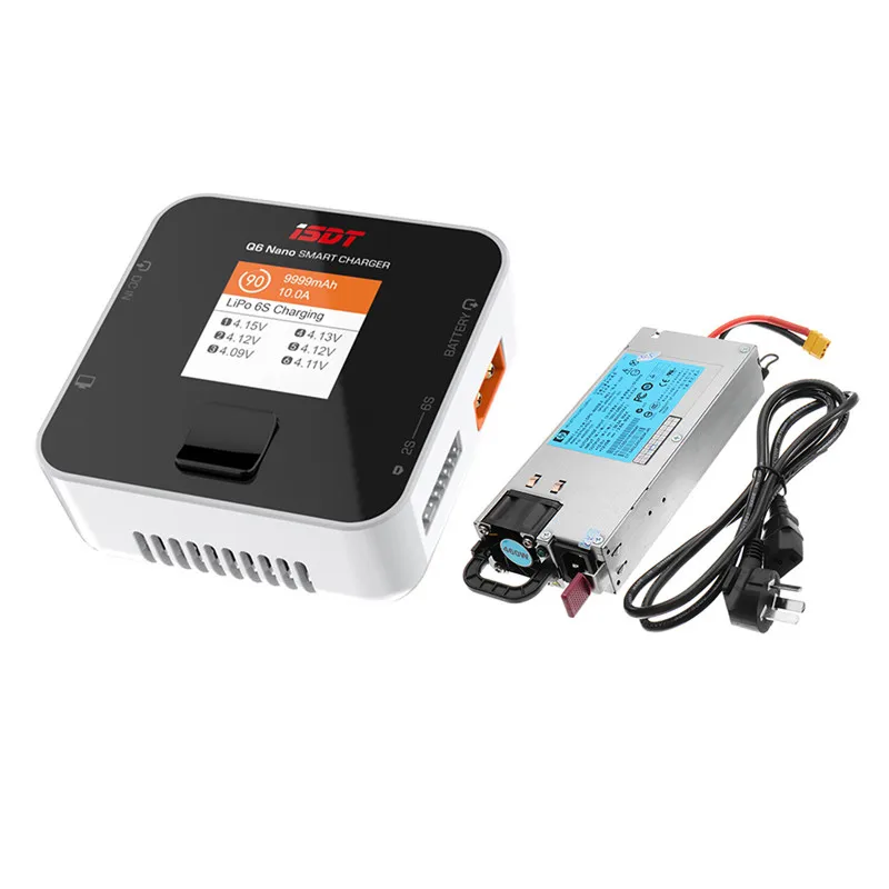 ISDT Q6 BattGo 200W 8A Lipo Battery Charger for RC FPV Racing Drone Quadcopter RC Parts w/ HP DC 12V 460W 38A Power Supply