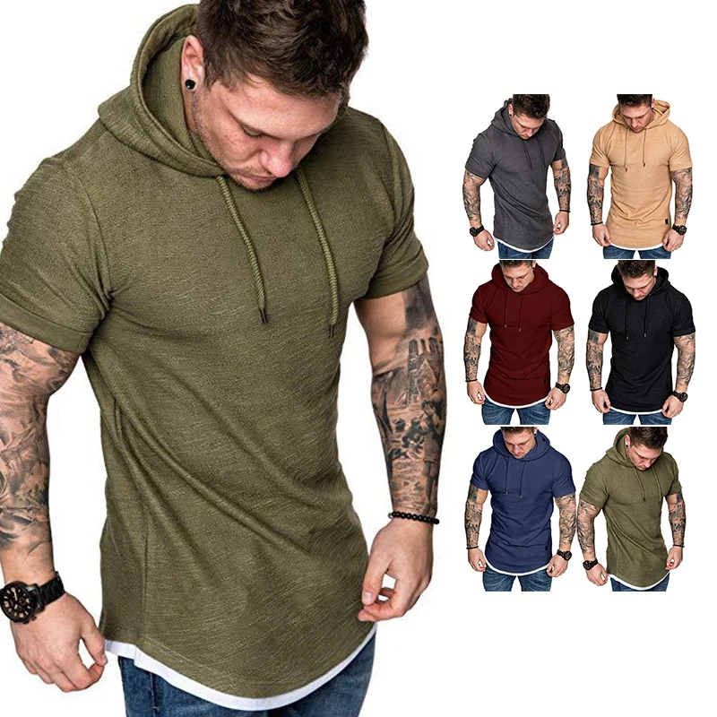 

Quick Drying Training Sport t-Shirt Running Crossfit Tshirt Hoodie Mens Bodybuilding Athletic Shirt Workout Top Fitness Clothing