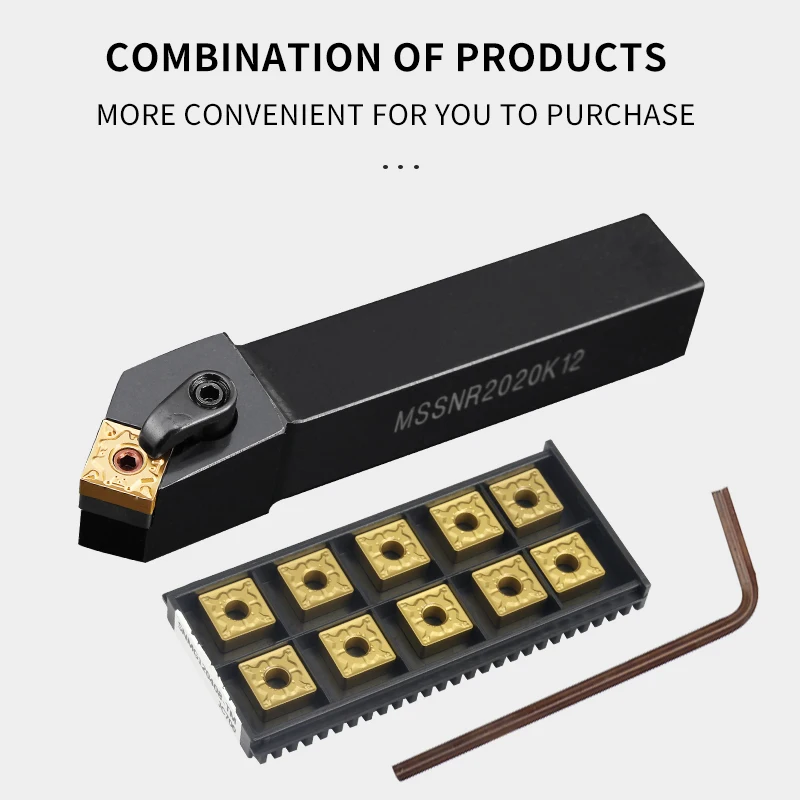 MSSNR1616H12/MSSNL2020K12/MSSNR3232P12 External turning tools, CNC machining tools and SNMG12 inserts