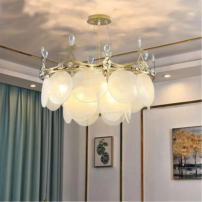 Modern luxury crystal chandelier living room lamp bedroom decorative lamp restaurant network red light with new fixture