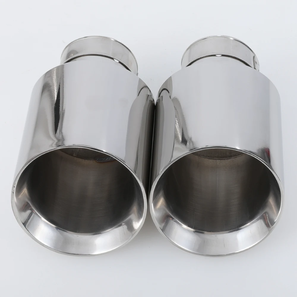 Car Universal Stainless Steel Exhaust Tip Silver Color Tail Pipe Tip Muffler for BMW BENZ Audi VW Golf Parts