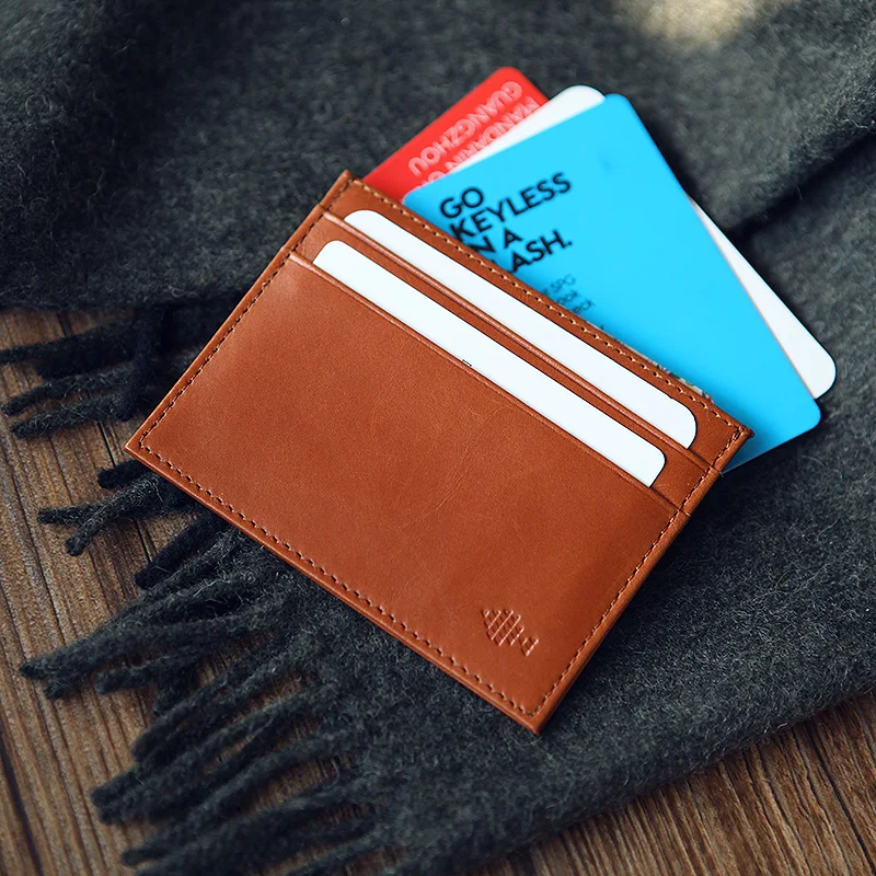 LANSPACE genuine leather card holder  casual card id holders famous brand coin purses holders