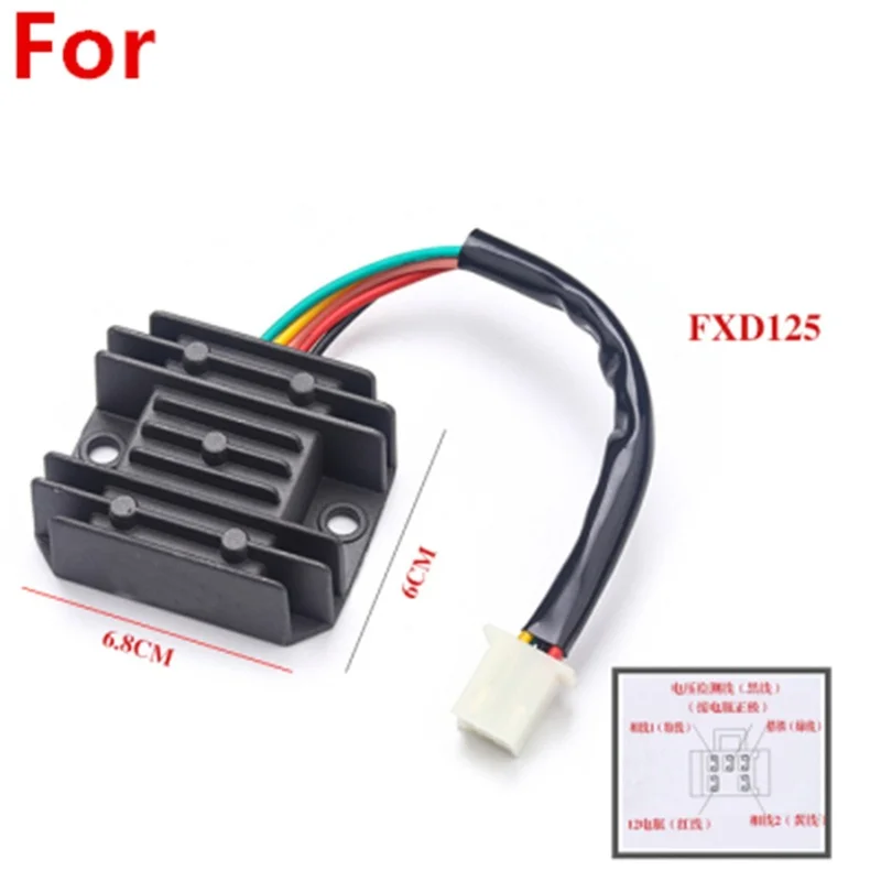 6v/12v 24v Motorcycle Rectifier Voltage Regulator Silicon Rectifier for GS GN WY GY6 CH125 FXD ZJ 110 Silicon Ignition 48v