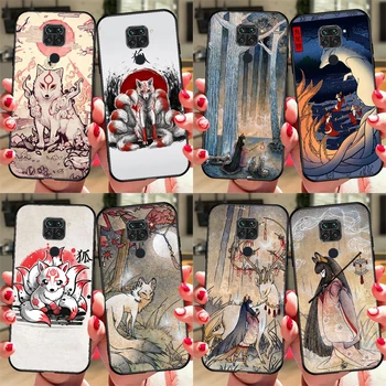 Kitsune Fox 아트 케이스, Redmi Note 8 9 10 11 12 Pro Plus 10S 11S 12S 커버, Redmi 9C 10A 10C 12C Coque