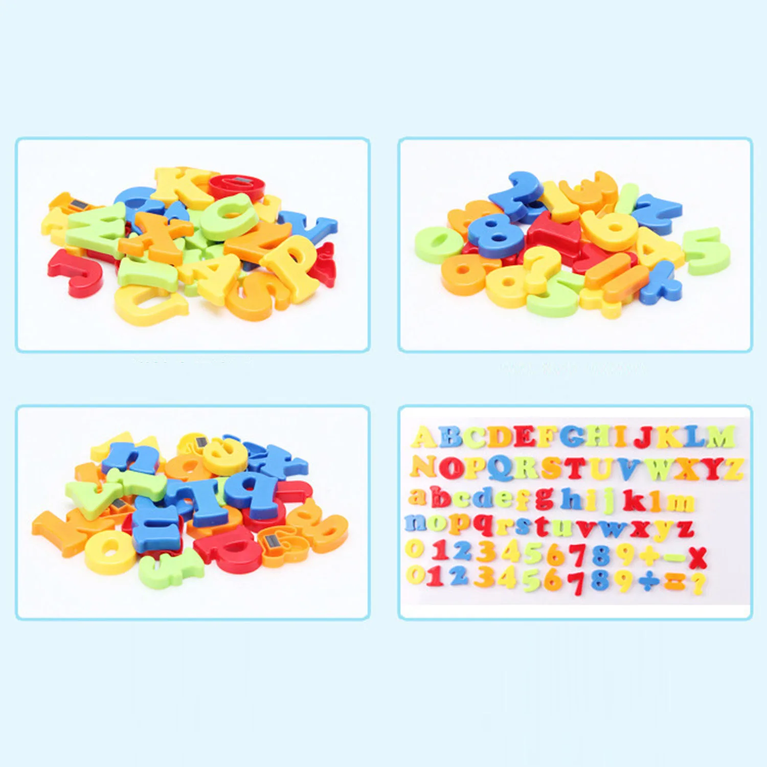 80Pcs Magnetische Magneet Kawaii Kids Kinderen Brief Nummer Symbool Stickers Vroege Onderwijs Speelgoed Voor Verjaardag Kerst Cadeau