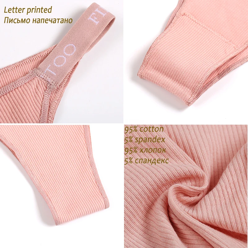 3PCS/Set Sexy Lingerie Women Cotton Panties Finetoo Letter Low Waist Female Briefs Underwear Comfort Underpants Women Intimates