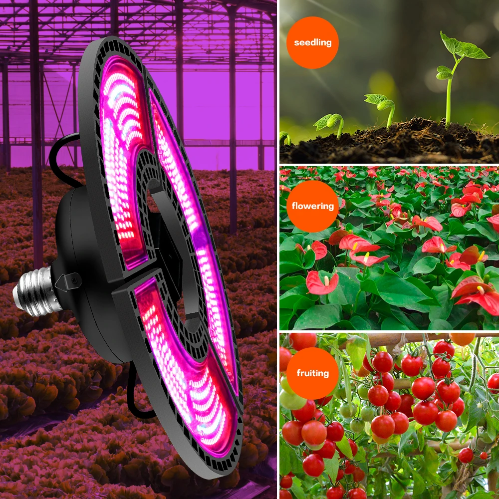 Indoor E27 Led 400W Grow Light Panel Full Spectrum Phyto Lamp For Flowers E26 Lamp For Plants Hydroponics Led Fitolamp Grow Tent