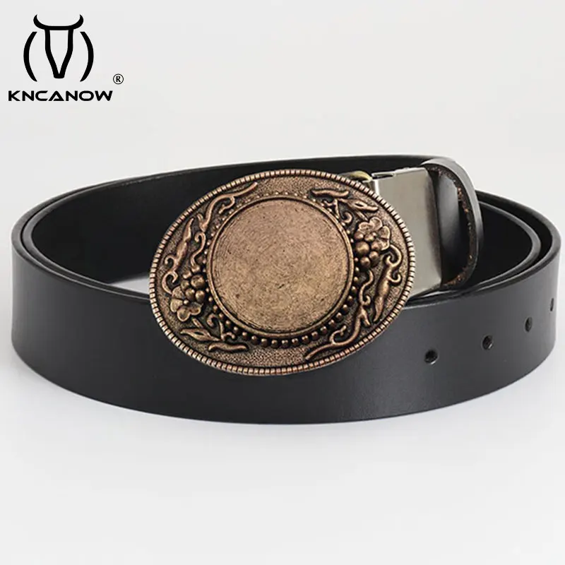 3.8cm Native Western Vintage Belt Diy Round Shape Blank Buckle Folk-custom Casual Cowboy Gothic Ornaments Men Пряжка Для Ремня