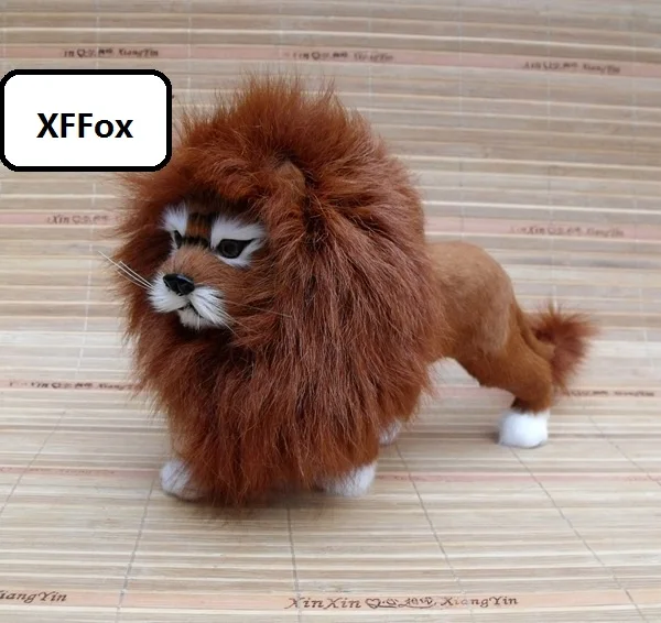 

cute simulation lion model polyethylene&furs reallife lion doll gift about 28x11x15cm xf2160