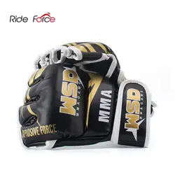 Gants MMA demi-doigt pour hommes, en PU, Kicki boxe karaté Muay Thai Guantes De Boxeo, équipement d'entraînement Sanda De combat gratuit