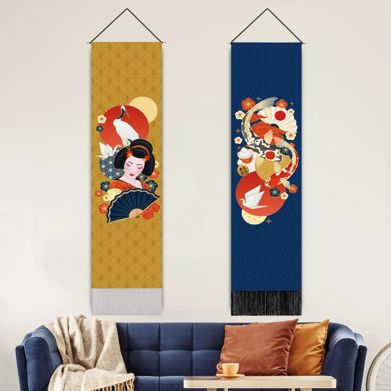 Japanese plant flower decoration painting brocade carp hanging painting living room bedroom wall painting Japanese literature an