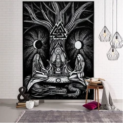 Happiness Witchcraft Decoration Tapestry Mandala Bohemian Tapestry Art Deco Blanket Curtain Hanging at Home Bedroom