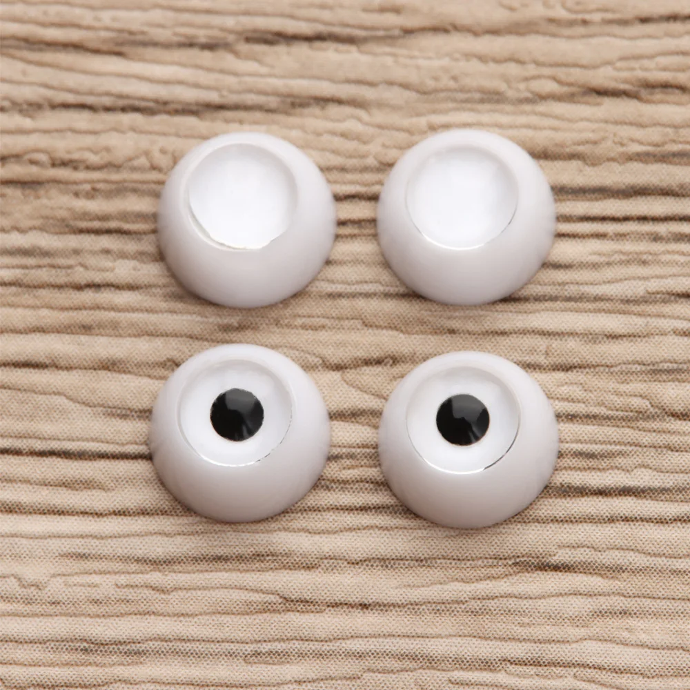 1Set 8~26mm Safety  Acrylic Doll Eyes Half Round Eyeball Transparent&Black Eye Patch DIY Doll Toys Accessories Gifts